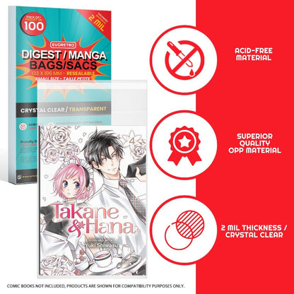 Resealable Bags for Digest, Manga comic