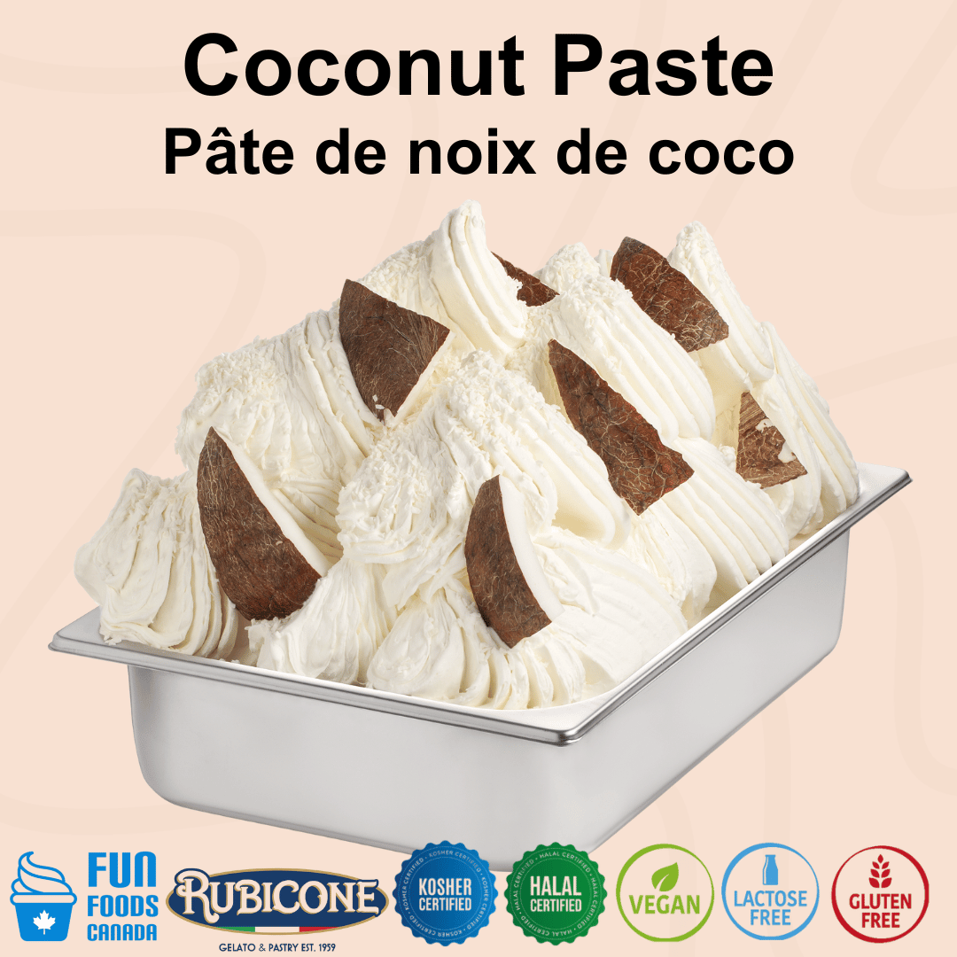 Coconut S/A Paste (Without alcohol) - Gelato Pastes - 3 KG Bucket - Rubicone Canada - Ships Free Within Canada on Orders Above CAD $199
