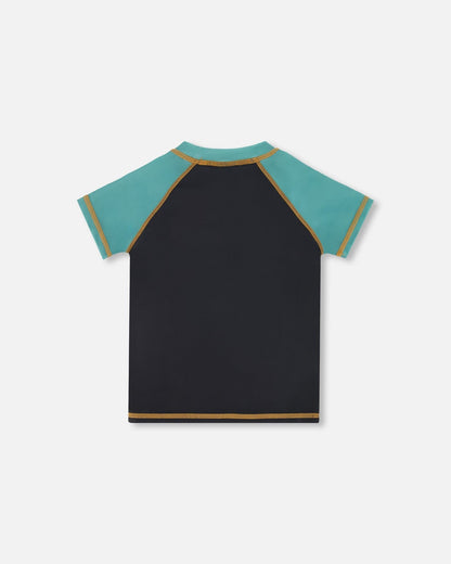 T-shirt Anti-UV Manches Courtes Imprimé Noir
