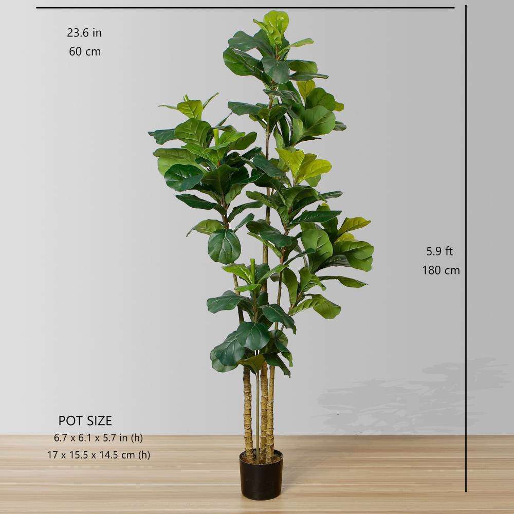 Fafa Plante artificielle en pot Ficus lyrata (Plusieurs tailles)
