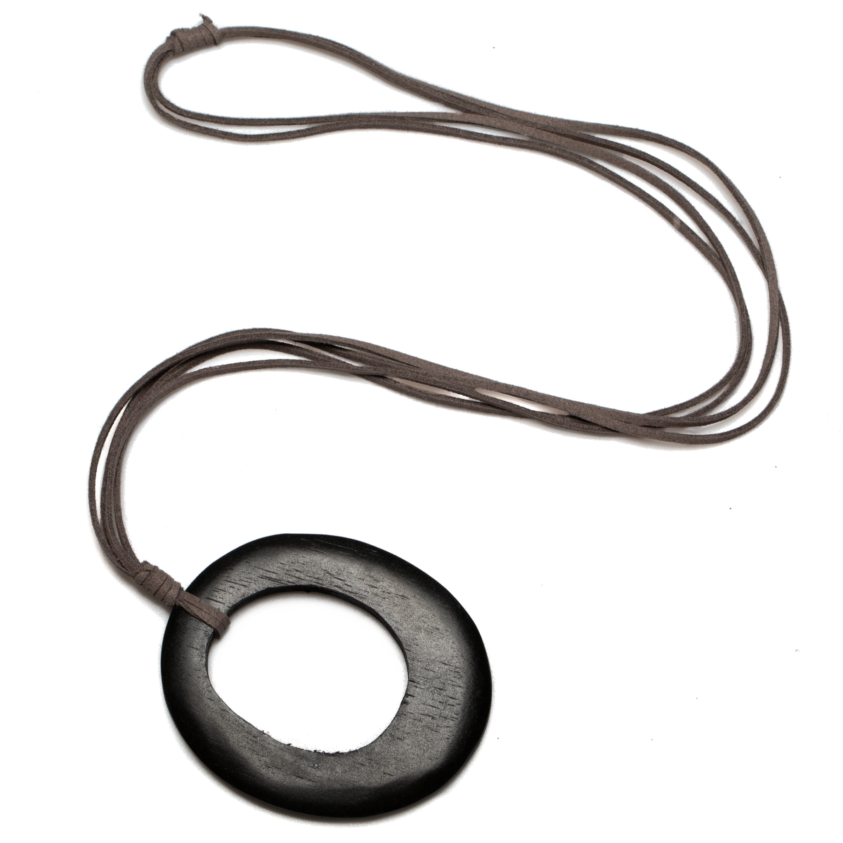 Simple Oval Pendant On Suede
