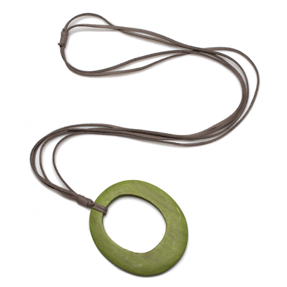 Simple Oval Pendant On Suede