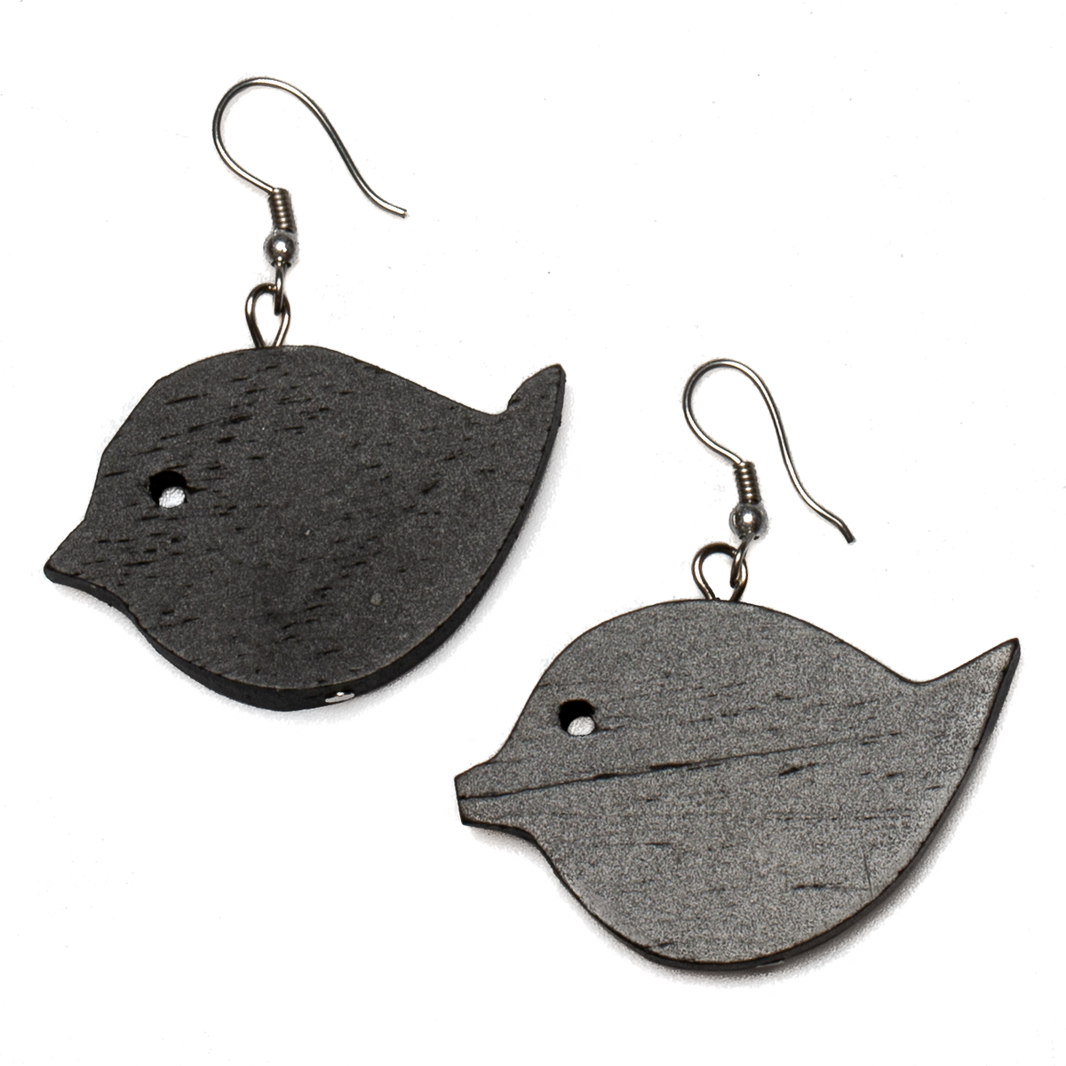 Wooden Bird Earring