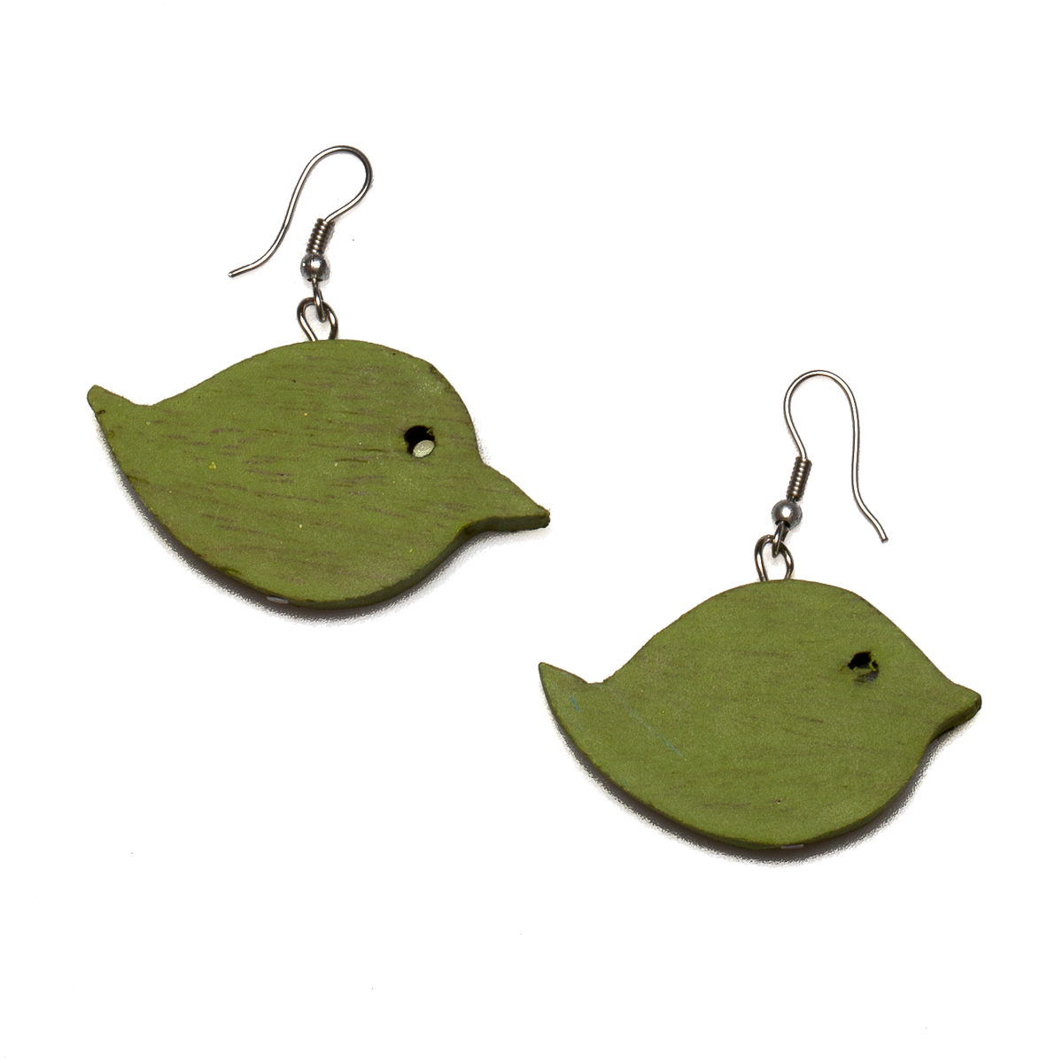Wooden Bird Earring