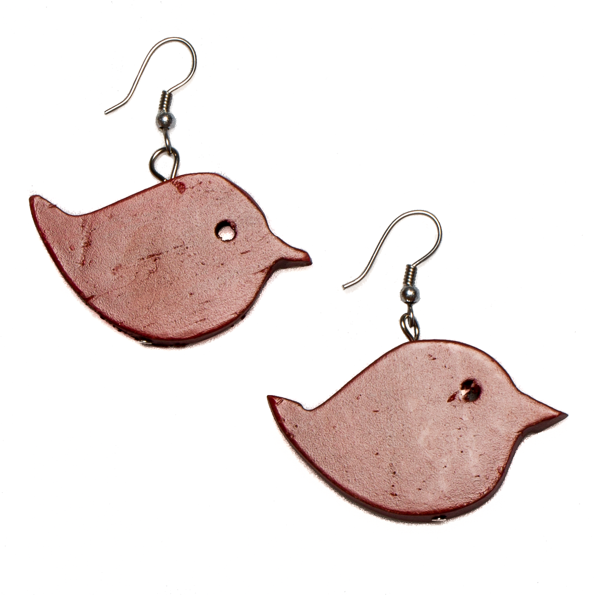 Wooden Bird Earring