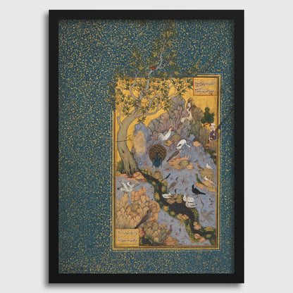 Persian Miniature Art Print: Mantiq al Tayir, 17th Century Giclee