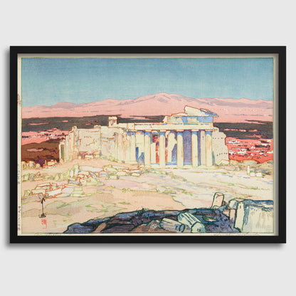 Estampe d'Hiroshi Yoshida : Ruines de l'ancienne Athènes, art de l'estampe japonaise