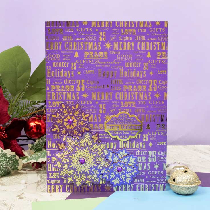 Blancs de carte A5 festifs, avec feuille métallique