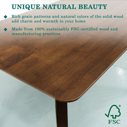 Table à manger en bois massif Acacia Verve de 48 pouces – Table de cuisine idéale pour 4