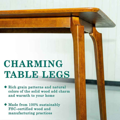 Table à manger en bois massif Acacia Verve de 48 pouces – Table de cuisine idéale pour 4