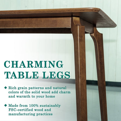 Table à manger en bois massif Acacia Verve de 48 pouces – Table de cuisine idéale pour 4
