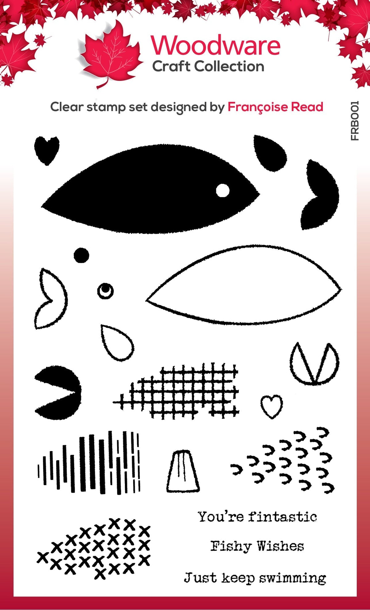 Woodware Clear Singles Build A Fish 6 in x 8 in Stamp