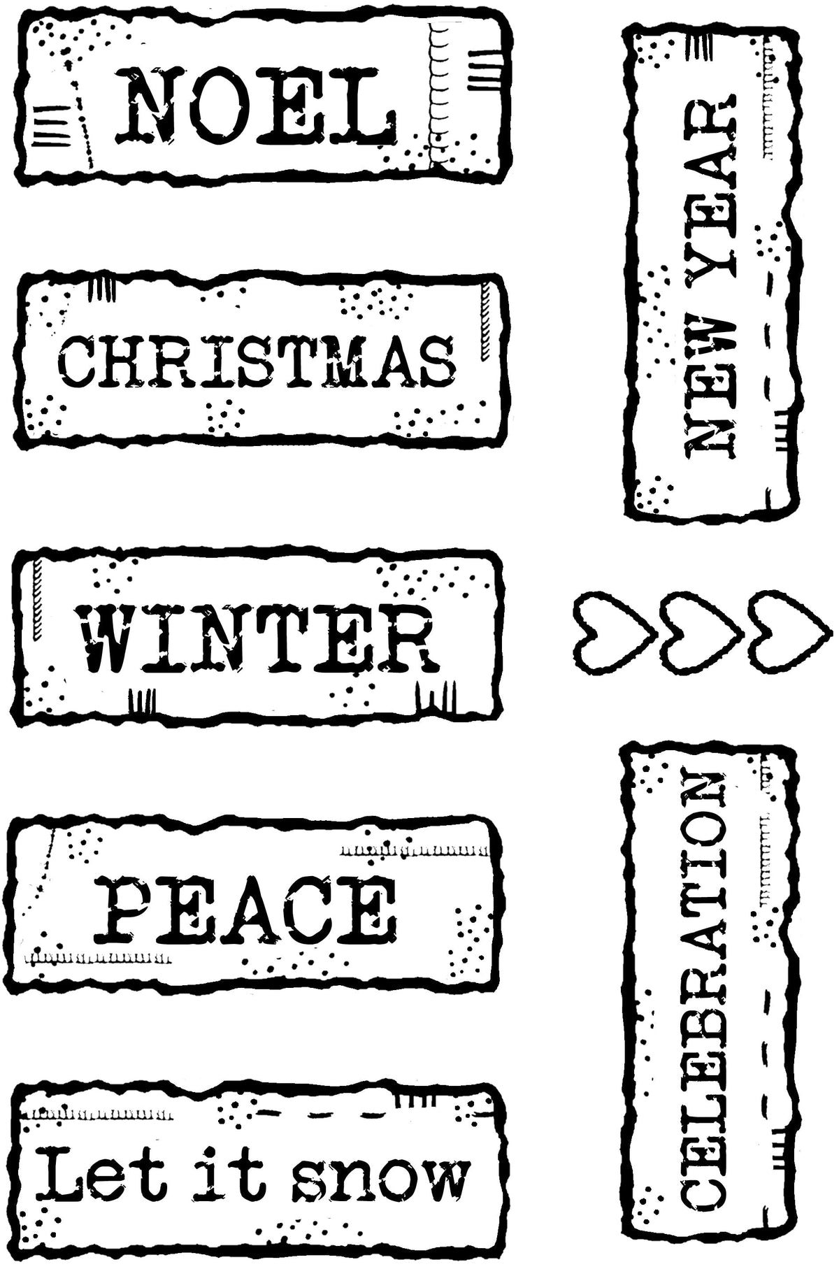 Tampon Woodware Clear Singles Étiquettes de Noël Scrapbooking 3 po x 4 po