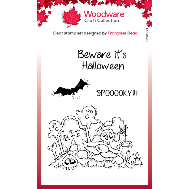 Woodware Clear Singles Spooky Night Set de tampons 4 po x 6 po