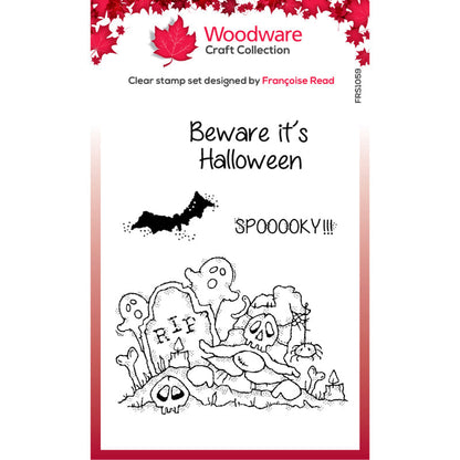 Woodware Clear Singles Spooky Night Set de tampons 4 po x 6 po