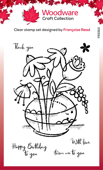 Tampon Woodware Clear Singles Bouquet floral 4 po x 6 po