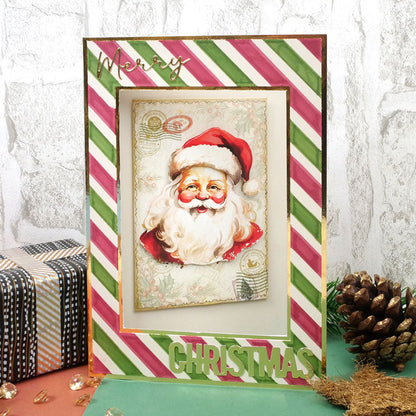 For the Love of Masks - Christmas Stripes Frame & Sentiment