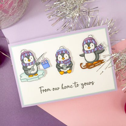 For the Love of Stamps - Playful Penguins