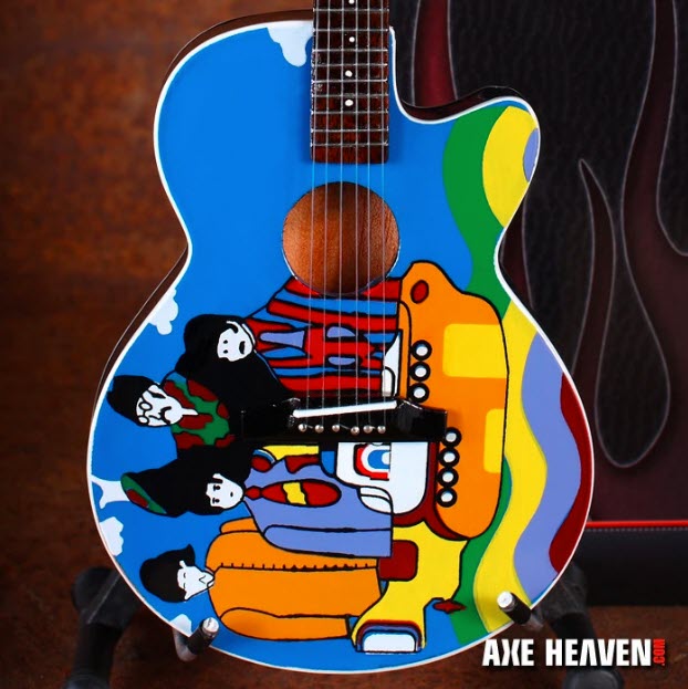 "Yellow Submarine" Miniature Acoustic Guitar Replica