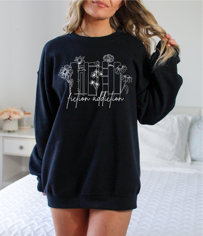 Sweat-shirt unisexe à col ras du cou Fiction Addiction | Vêtements littéraires