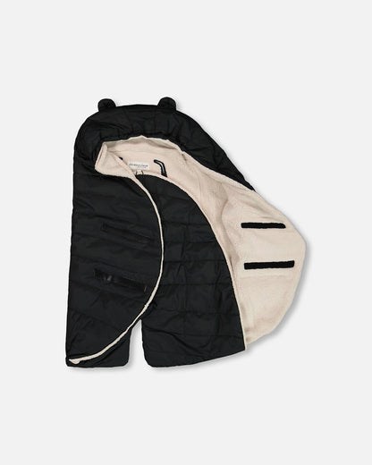 Couverture douillette noire pour siège auto et poussette