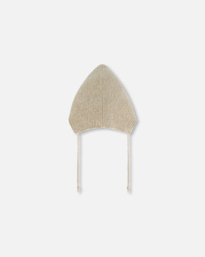 Bonnet pointu en tricot beige pour bébé