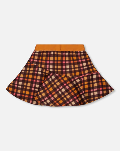 Jupe Milano Plaid Magenta et Marron