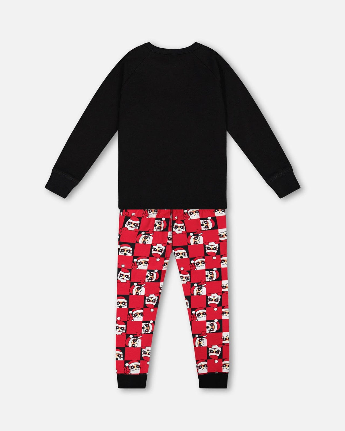 Pyjama deux pièces en coton biologique, rouge imprimé Père Noël