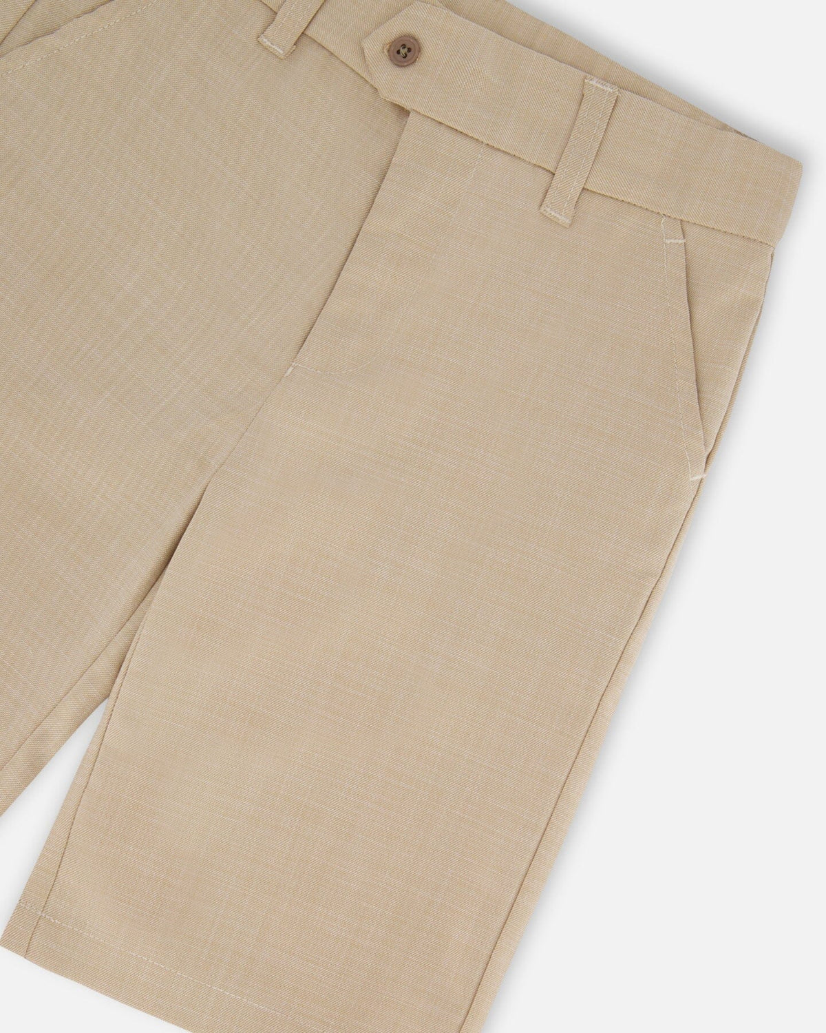Short Bermudas à Poches Obliques Taupe Clair