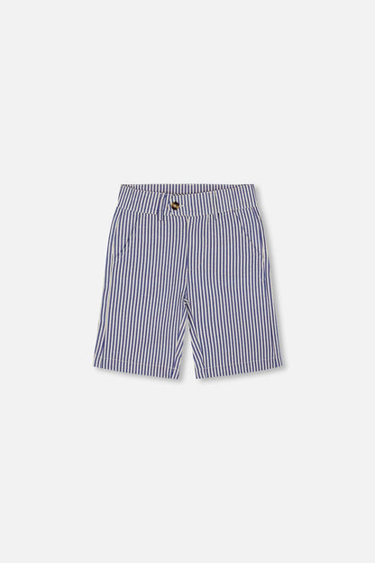 Short rayé bermuda à poches obliques bleu roi