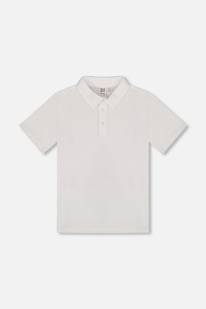 Polo à manches courtes blanc