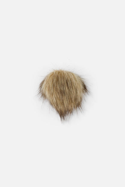 Pompom en fausse fourrure beige pour bonnet