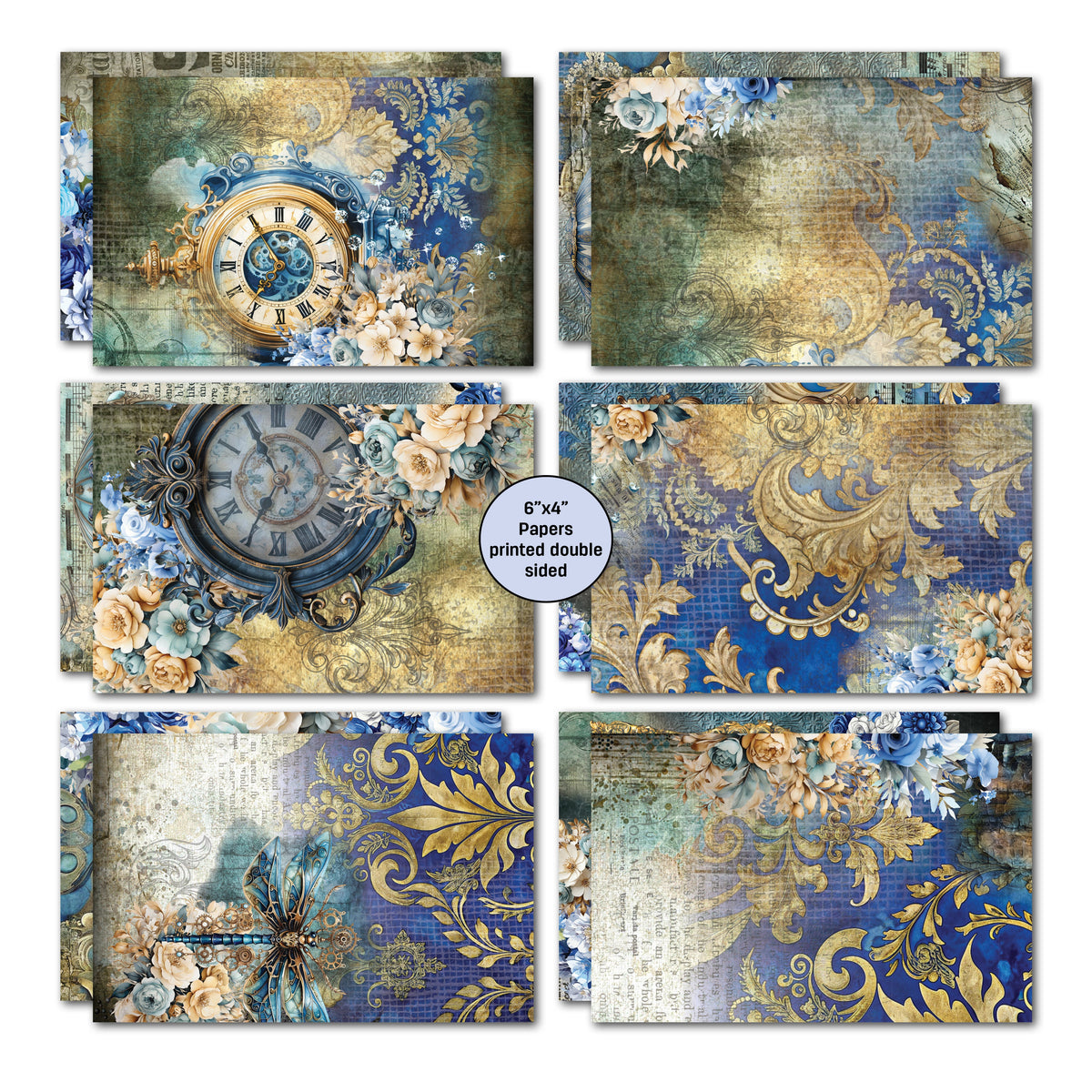 Lot de cartes 6x4 Grunged Baroque de 3Quarter Designs