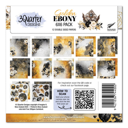 3Quarter Designs Golden Ebony 6x6 Paper Pack