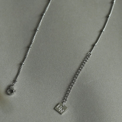 GENOA Beaded Silver Chain Necklace
