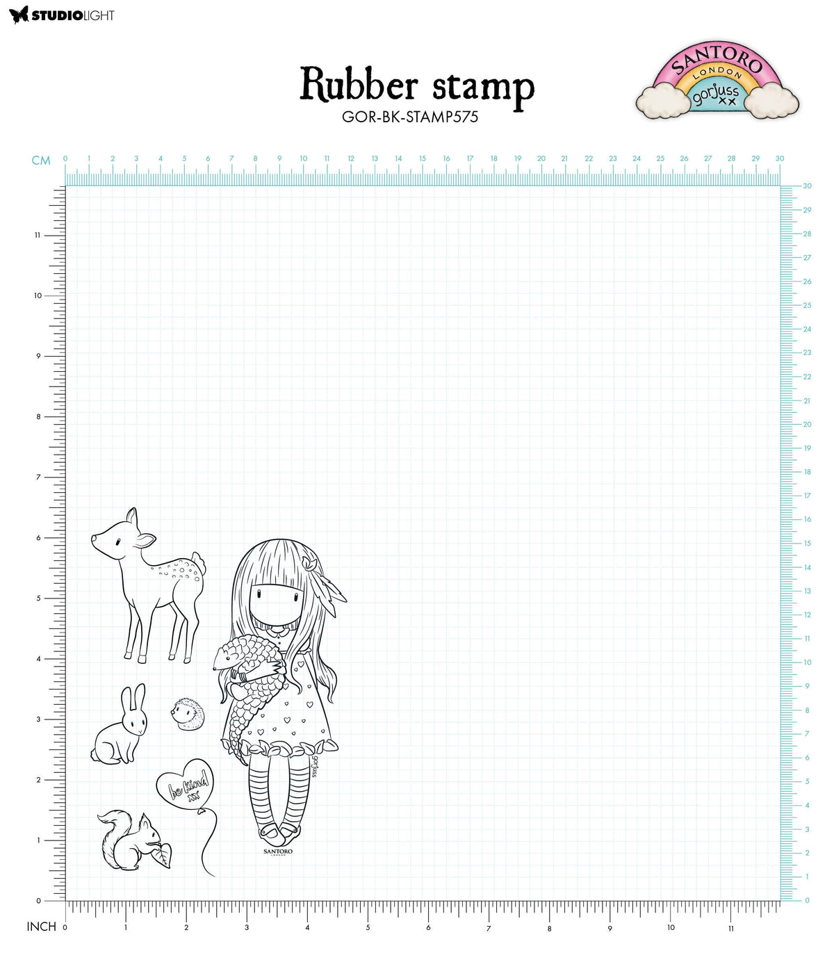 SAN Cling Stamp Gorjuss - Be Kind Be Kind To All Creatures 120x170x5mm 6 PC nr.575
