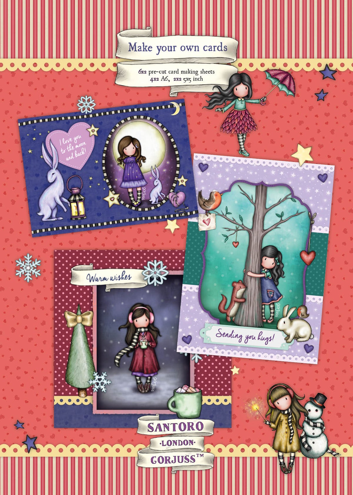 Bloc de création de cartes prédécoupées SAN Gorjuss Essentials 210x294x3mm 12 feuilles n°63