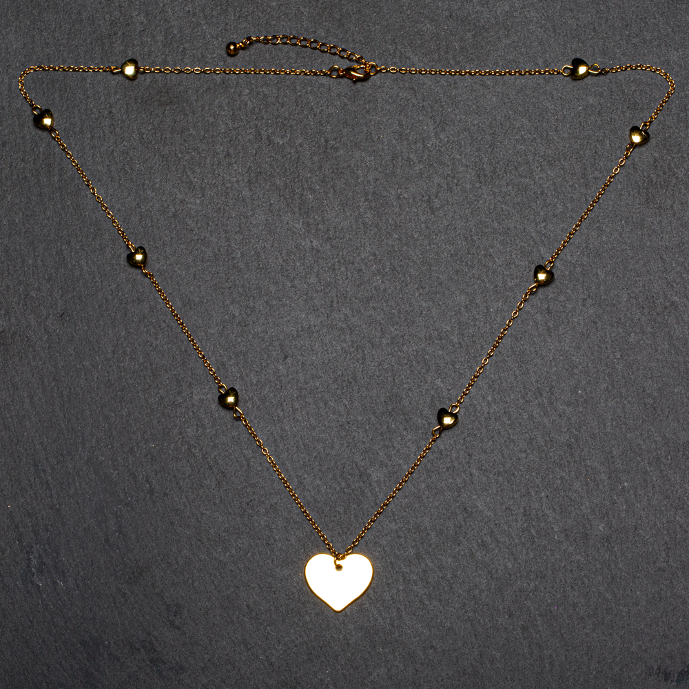 Collier Chaîne Cœur à Cœur Plaqué Or
