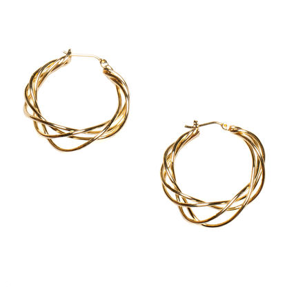 Twist Hoop Earrings - Gold Plate