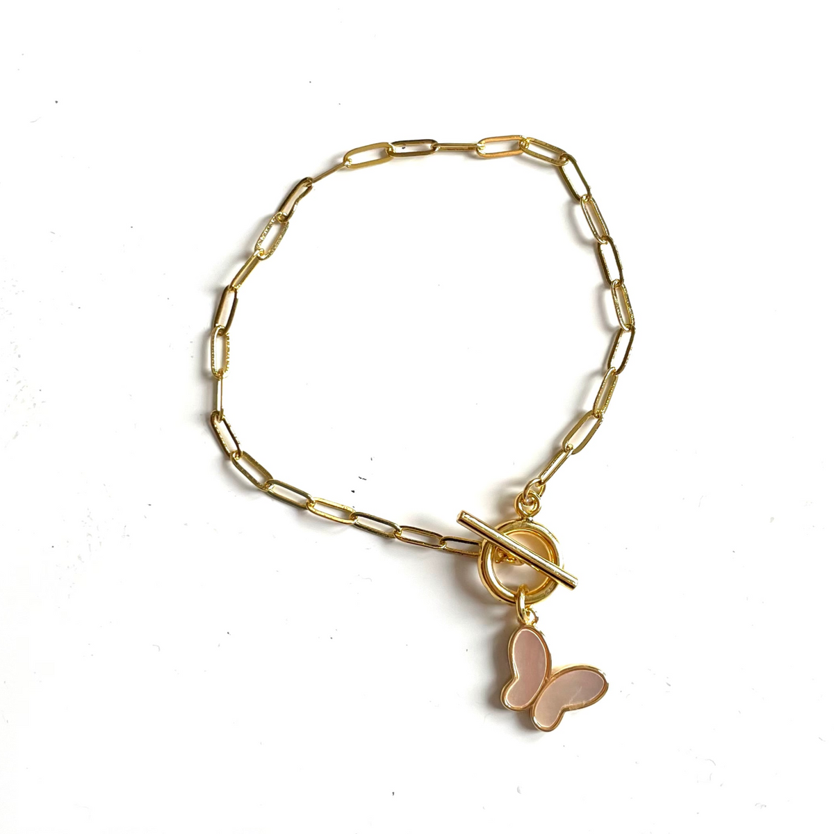 Chainlink Bracelet With Mother Of Pearl Charm