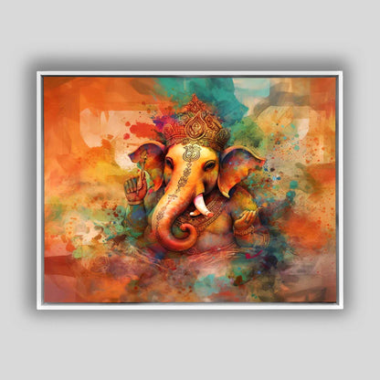 Art mural-Toile Ganesh-Art indien-Décoration murale spirituelle