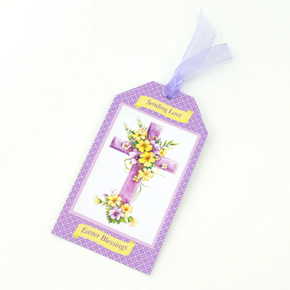 Die Cut Decoupage – Lilac Floral Cross (pack of 3)