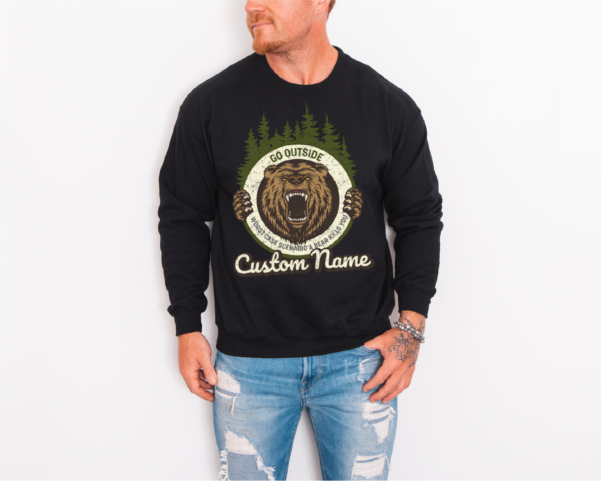 Sweat-shirt unisexe à col rond Go Outside | Vêtements Lac | Vêtements de camping