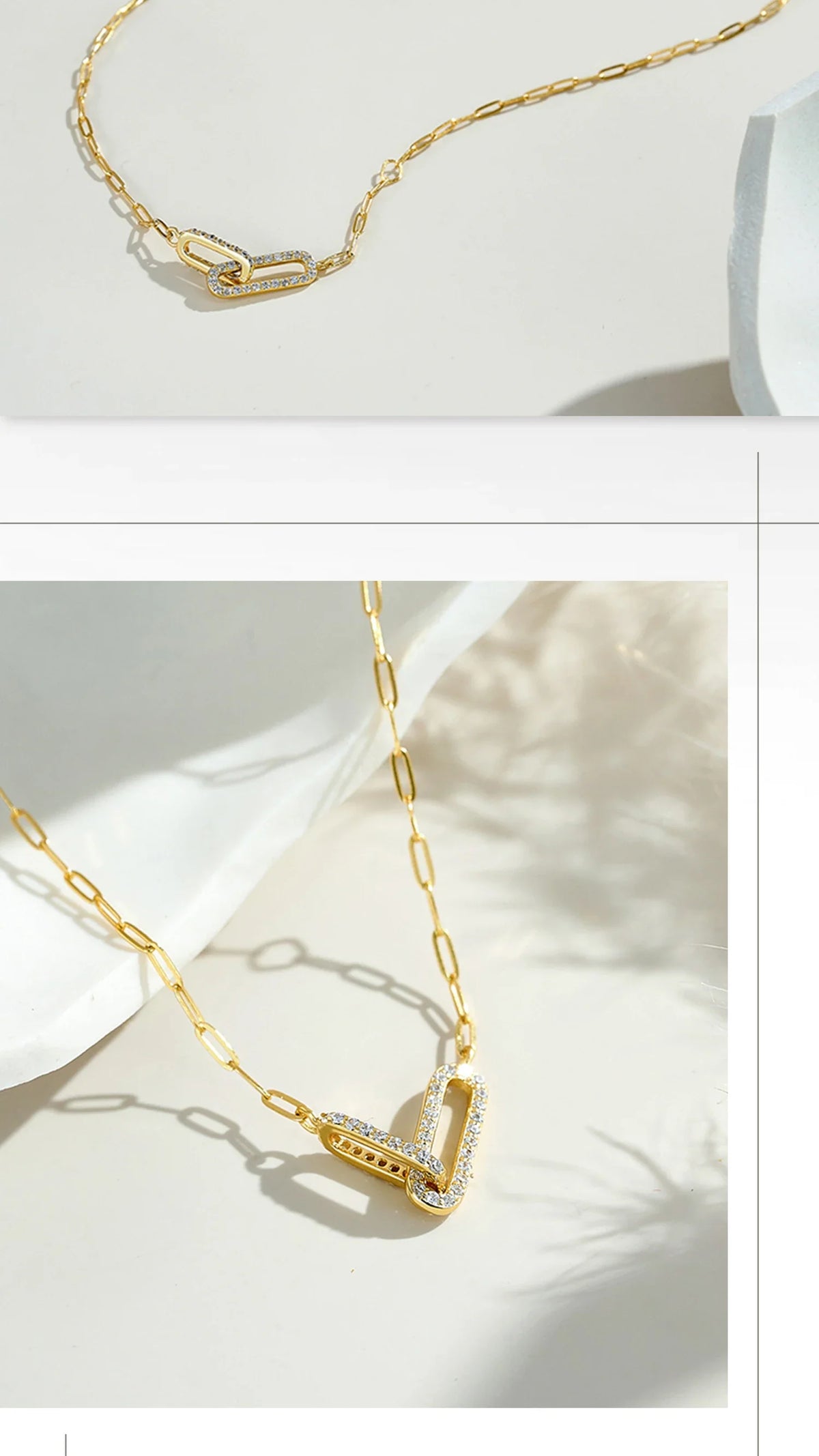 Collier moderne à maillons en argent sterling