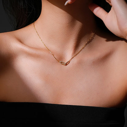 Collier moderne à maillons en argent sterling