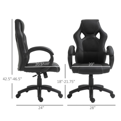 Chaise de bureau de jeu Erling avec fonctions de pivotement et d'inclinaison - Noir