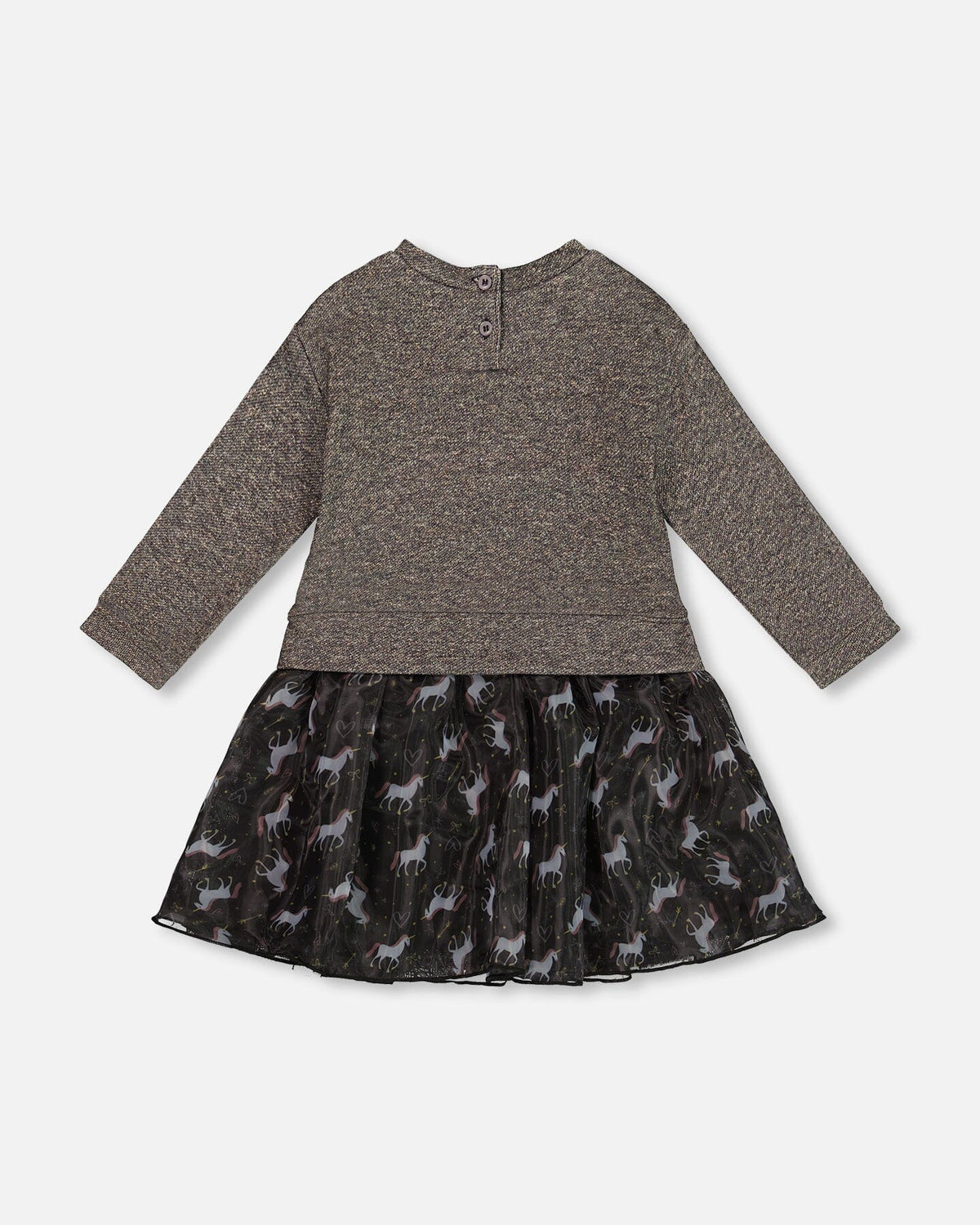 Robe Bicolore Noire Avec Jupe En Mesh Et Cœur