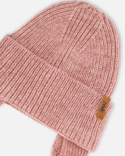 Bonnet bébé mi-saison en maille Rose Poudré