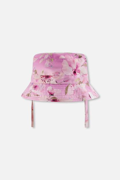 Chapeau de plage à motif floral violet