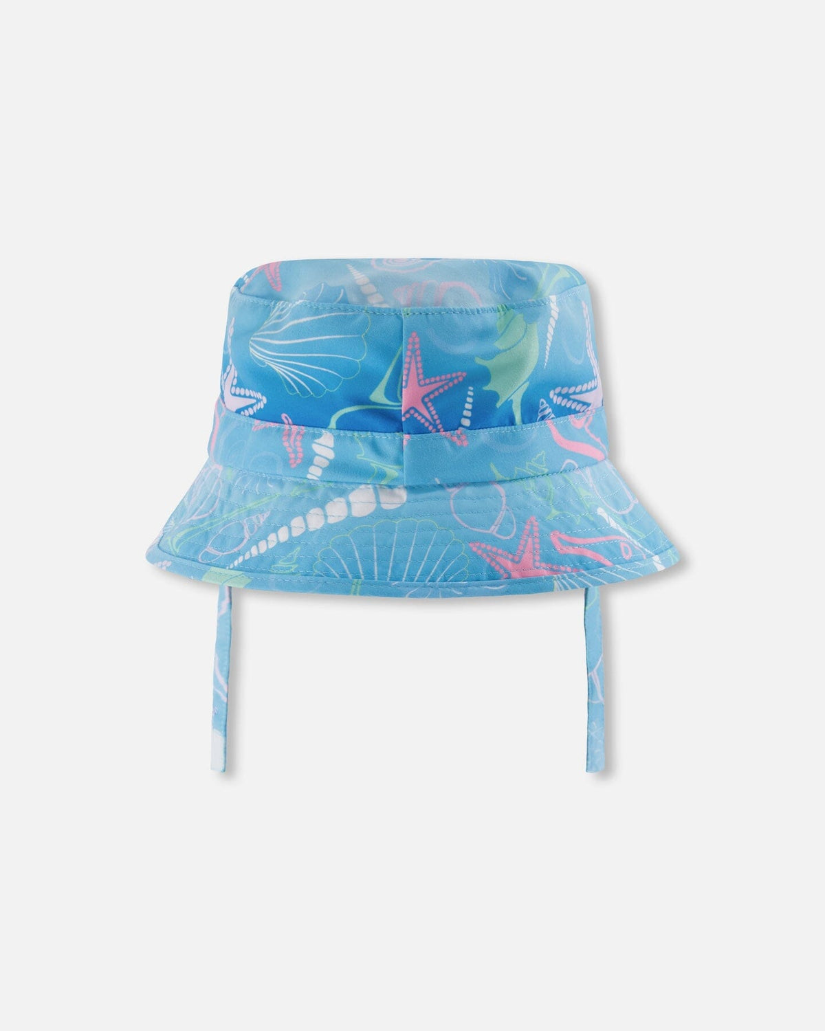 Chapeau de plage imprimé coquillages bleus